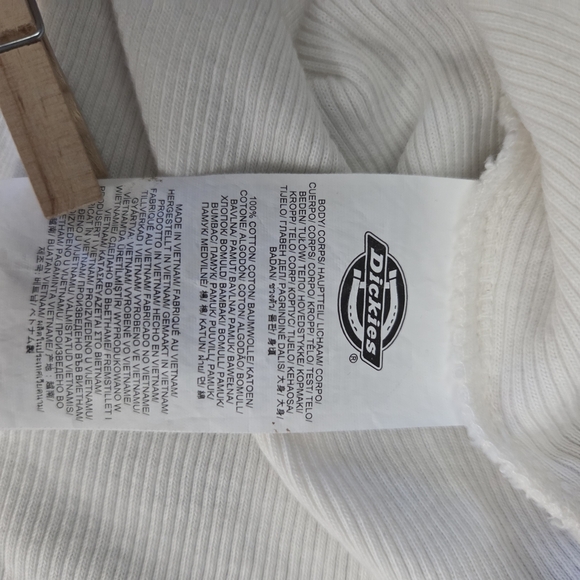 Dickies Cream Button-Up Top Size Large - Picture 6 of 7